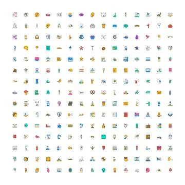 Diverse collection of web and app interface icons Stockillustratie