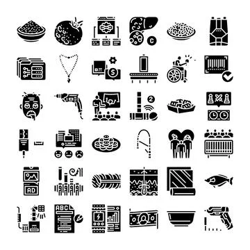 Diverse collection of web and app icon set Stock Illustration