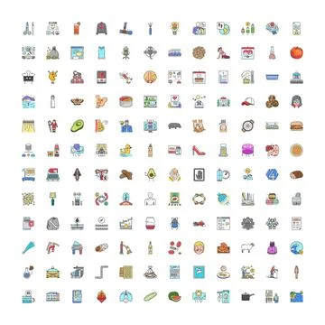 Diverse collection of web and app icons 스톡 일러스트