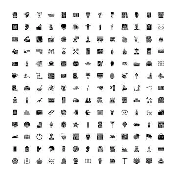 Diverse collection of web and interface glyphs イラスト素材