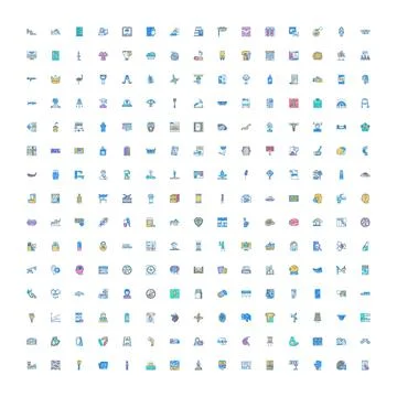 Diverse collection of web application interface icons Stock Illustration