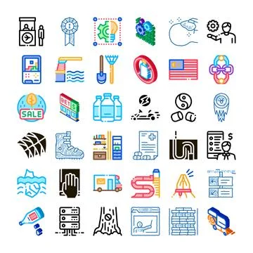 Diverse collection of web design and creative symbols Stock Illustration