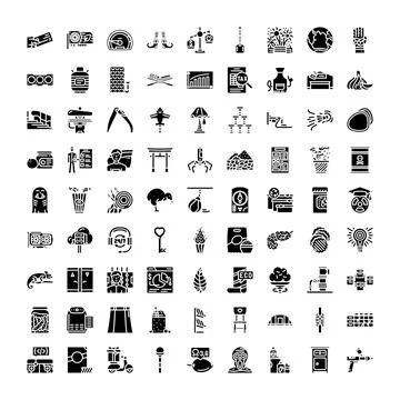 Diverse collection of web design and graphic icons 库存插图