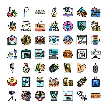 Diverse collection of web design and business icons Illustrazione stock
