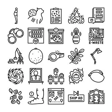 Diverse collection of web design and health icons Stock Illustration