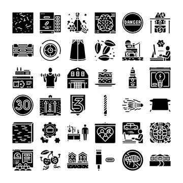 Diverse collection of web design and application icons Stock Illustration