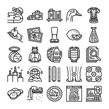 Diverse collection of web design icons and symbols Stock Illustration