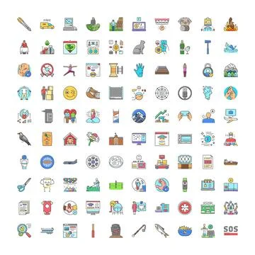 Diverse collection of web line icons and symbols 스톡 일러스트