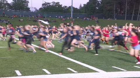 Diverse college and university students celebrating frosh week on campus Stock Footage 41794053
