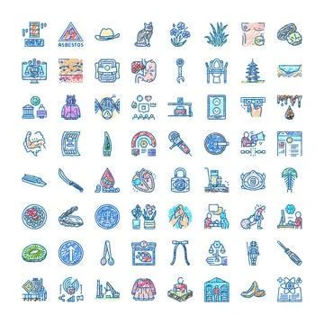 Diverse colored doodle icon set illustrating various concepts 스톡 일러스트
