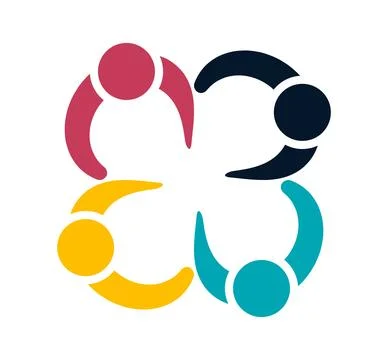 Diverse Community Emblem Representing Collaboration and Unity in Society Stock-Illustration
