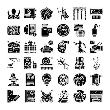 Diverse concept collection of glyph solid icons イラスト素材
