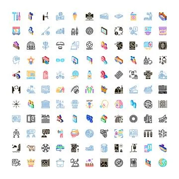 Diverse concept icons visualizing various themes and elements Stockillustratie