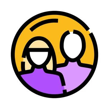 Diverse couple profile icon representing community members Ilustração Stock