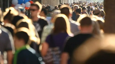 Diverse Crowd Slowmo 02 Stock Footage 825205