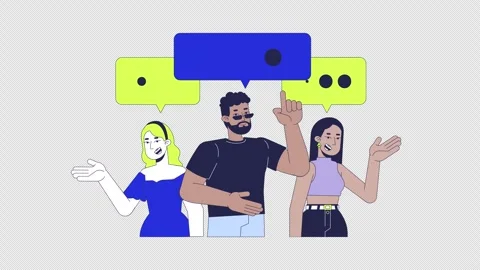 Diverse customers comments 2D animation Stock Footage 299857574