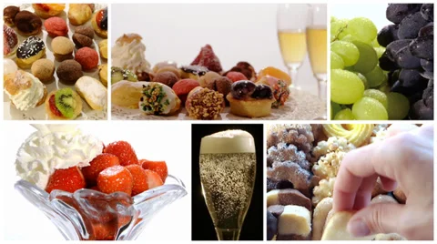 Diverse desserts collage 库存影片 35322743