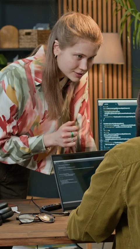 Diverse Developers Coding in Modern Office Stock Footage 302885907