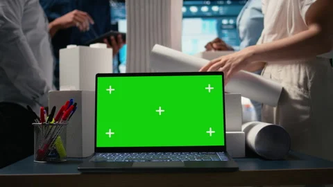 Diverse developers create construction master plan with copy space screen Stock Footage 316794768