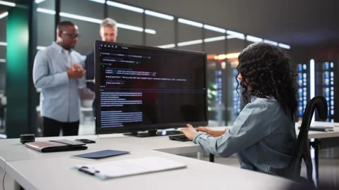 Diverse Development Team Creating Innovative Software Solutions Video stock 313355789