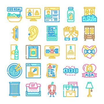 Diverse digital icon collection for web elements Stock Illustration
