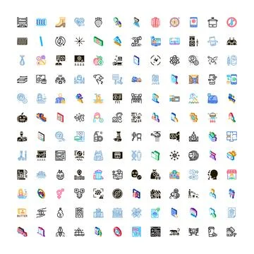 Diverse digital icons collection representing business and technology concept Illustrazione stock