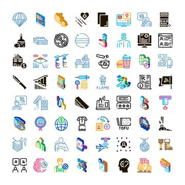 Diverse digital icons representing various business lifestyle concepts イラスト素材