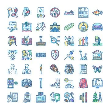 Diverse doodle icon set for science and medical content イラスト素材