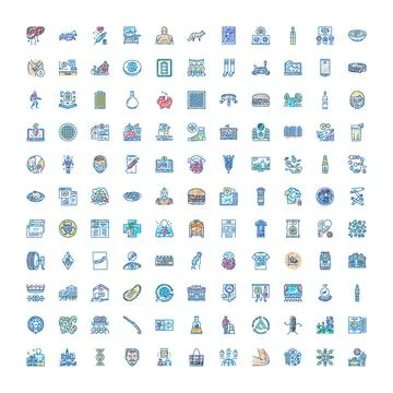 Diverse doodle icons representing various concepts and themes Stock Illustration