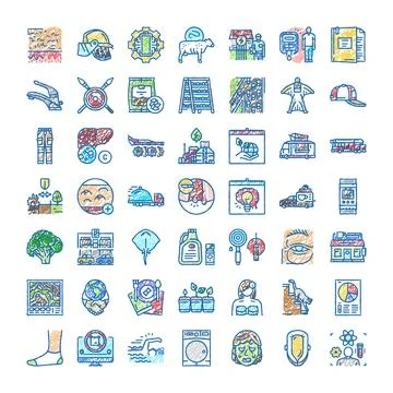 Diverse doodle icons representing various business and lifestyle topics イラスト素材