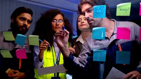Diverse engineers and technology specialists brainstorming ideas Stock Footage 340461821