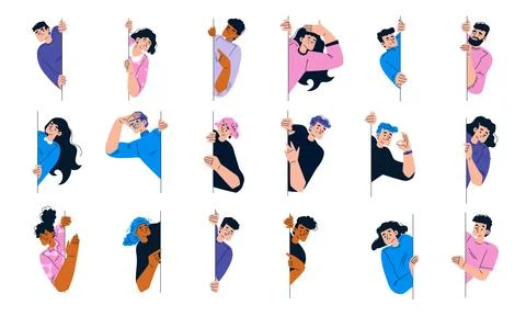 Diverse Expressions of Emotion Represented Through Minimalist Illustrations and Stock Illustration