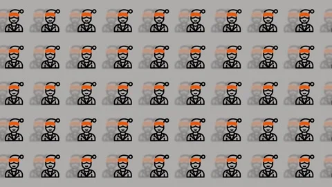 Diverse Faces - A Pattern of Cultural Icons in Uniform. Stock Footage 325375061