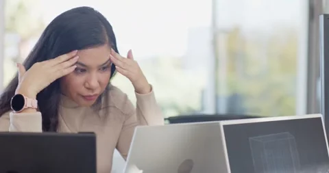 Diverse female team fixing code and 3D model, leaning and studying laptop, Stock-Footage 335836344