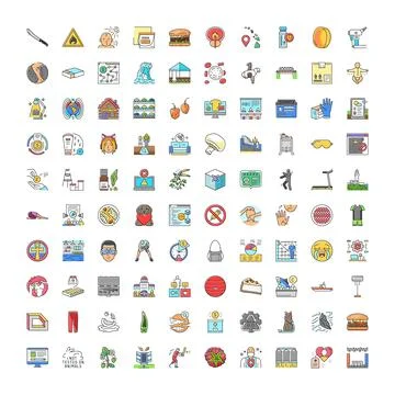 Diverse flat line icon set with multiple concepts Illustrazione stock
