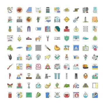 Diverse flat line icon set for various concepts Stock Illustration