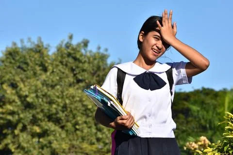 A Diverse Girl Student Memory Problems Stock Photos