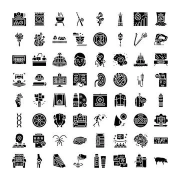 Diverse glyph collection for modern web design Stock Illustration