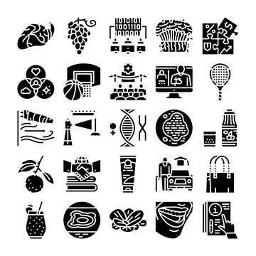 Diverse glyph collection for modern web and print design イラスト素材