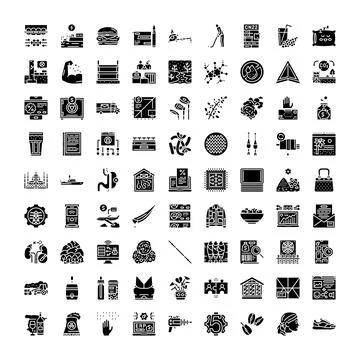 Diverse glyph collection for web and graphic design Illustrazione stock