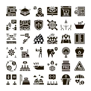 Diverse glyph icon set for various applications Stock Illustration