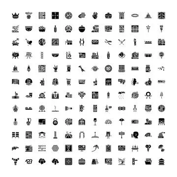 Diverse glyph icon set for web and apps Illustrazione stock