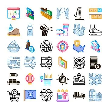 Diverse graphic design elements collection conceptualizing technology Stock Illustration