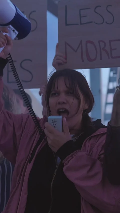 Diverse group of activists people protesting against war and violence. Stock Footage 312235834