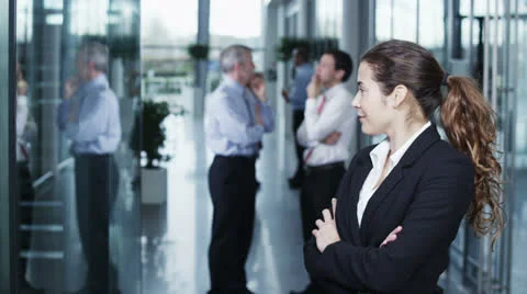  	Diverse group of business people in a light and modern office building Stock Footage