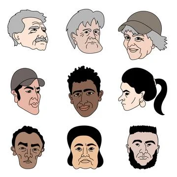 Diverse group of different people Stock Illustration