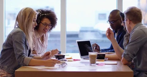Diverse group of friends having fun Stock Footage 72097568