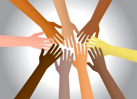 Diverse Group of Hands Stock-Illustration