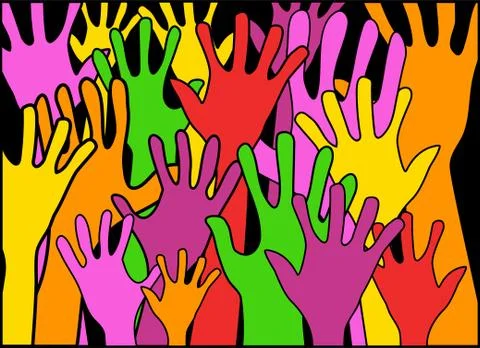 Diverse Group of Hands Stock-Illustration