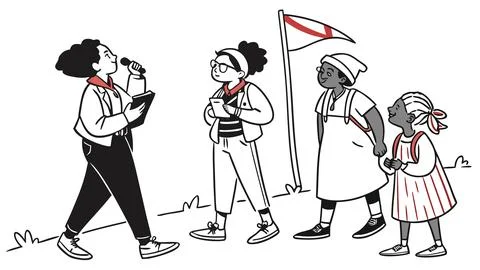 Diverse group of people of different ages and backgrounds standing together.. Stock-Illustration